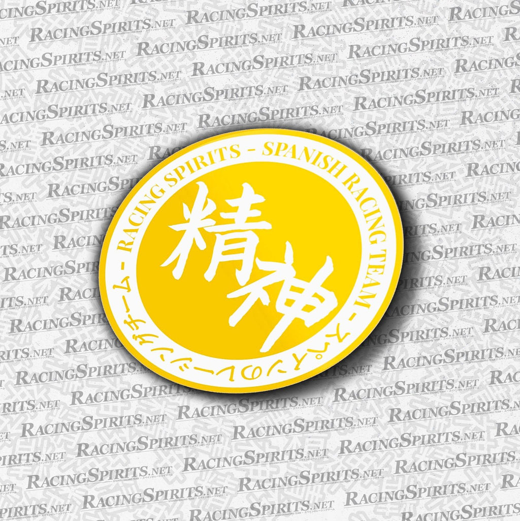 Racing Spirits Circle Team Sticker — Amarillo / Blanco