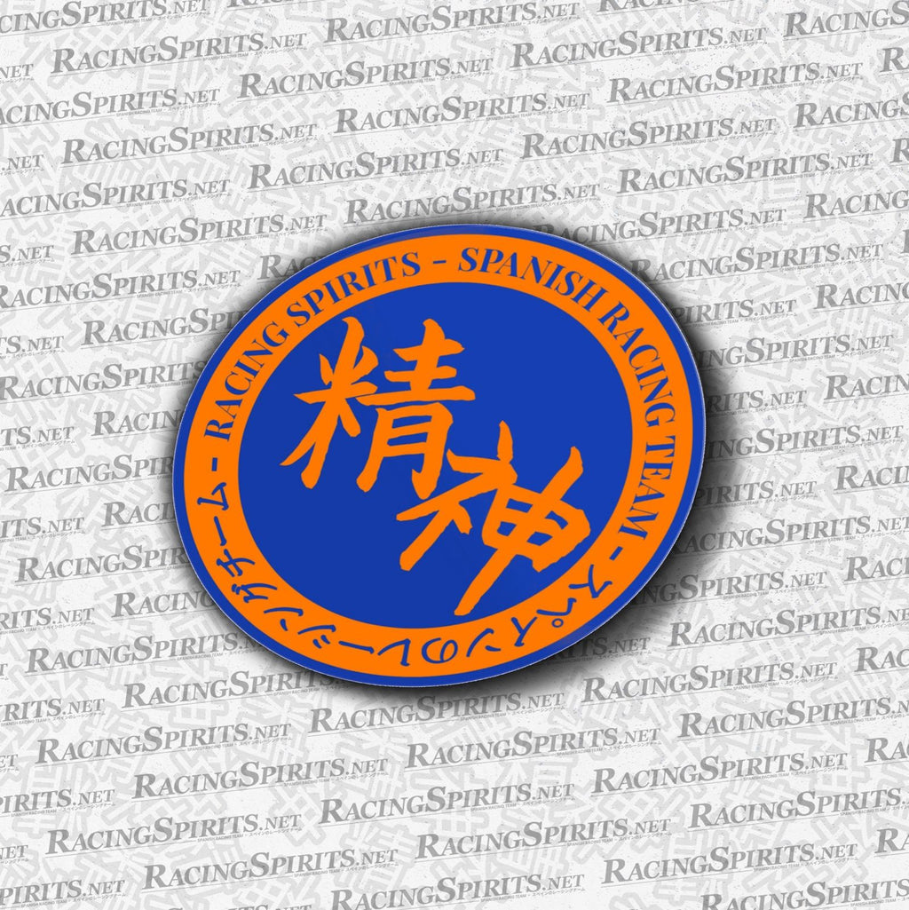 Racing Spirits Circle Team Sticker — Azul / Naranja