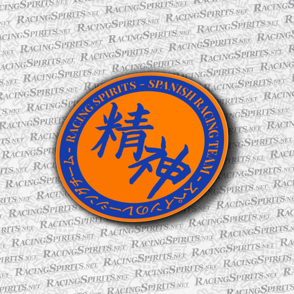 Racing Spirits Circle Team Sticker — Naranja / Azul