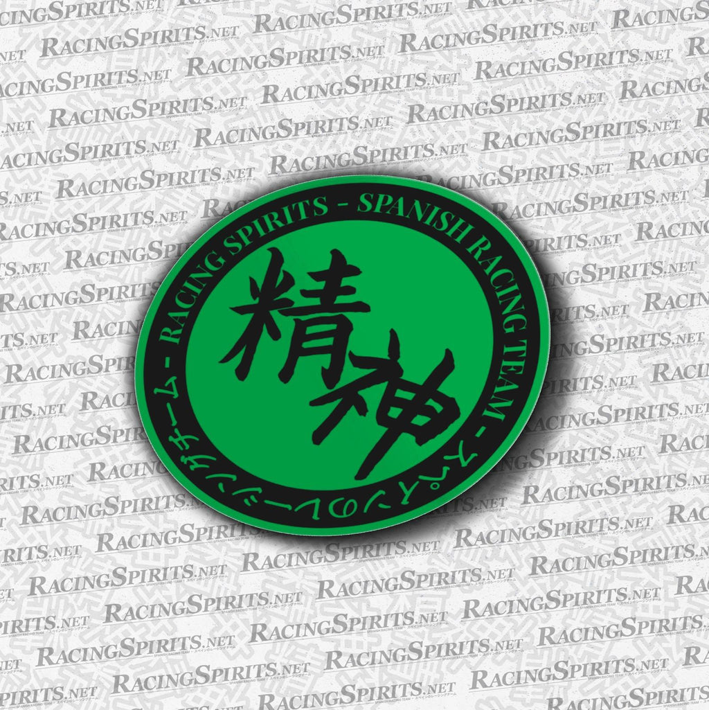 Racing Spirits Circle Team Sticker — Verde / Negro