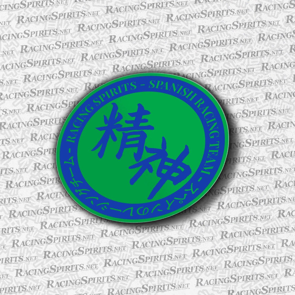 Racing Spirits Circle Team Sticker — Verde / Azul