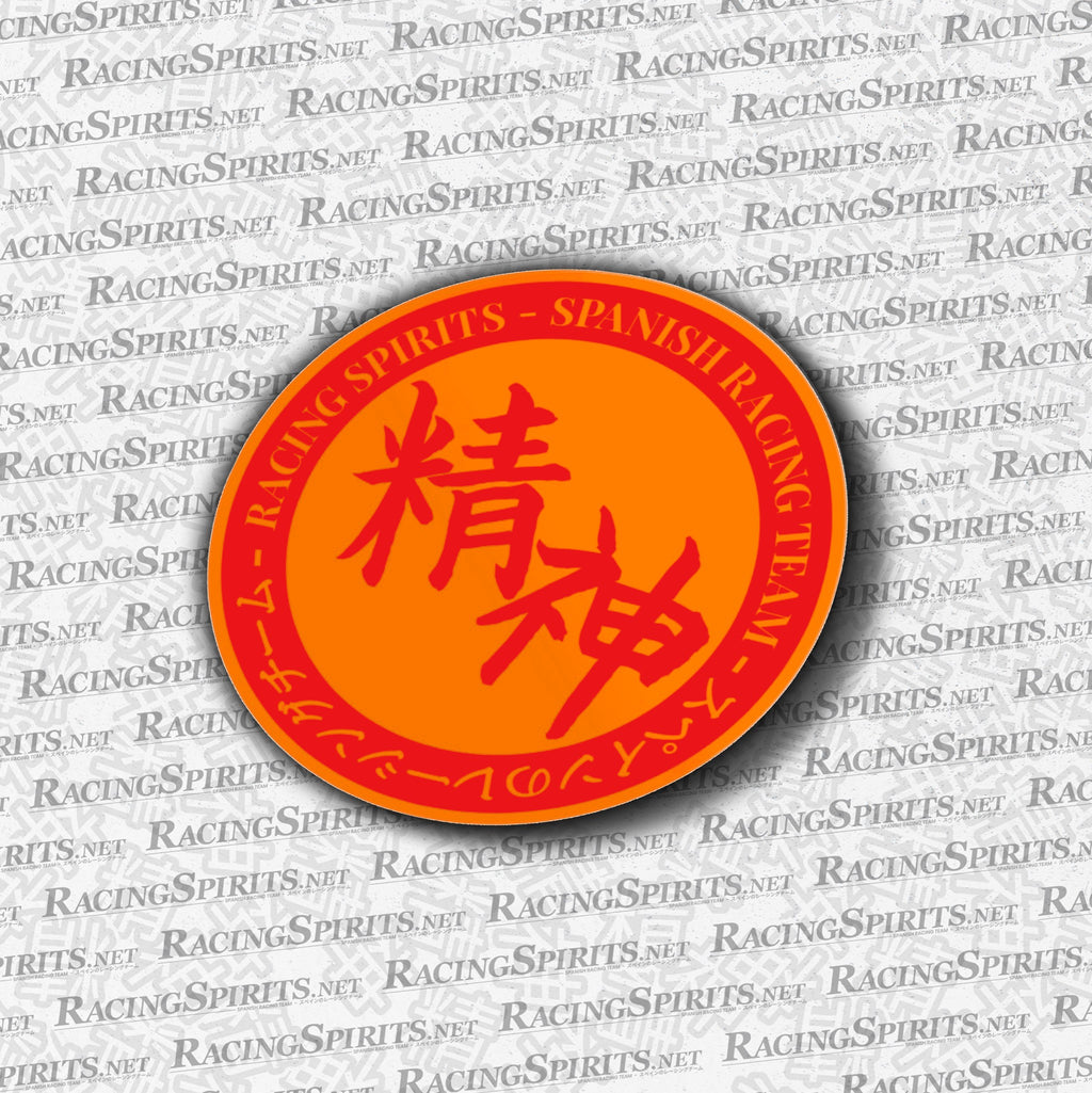 Racing Spirits Circle Team Sticker — Naranja / Rojo