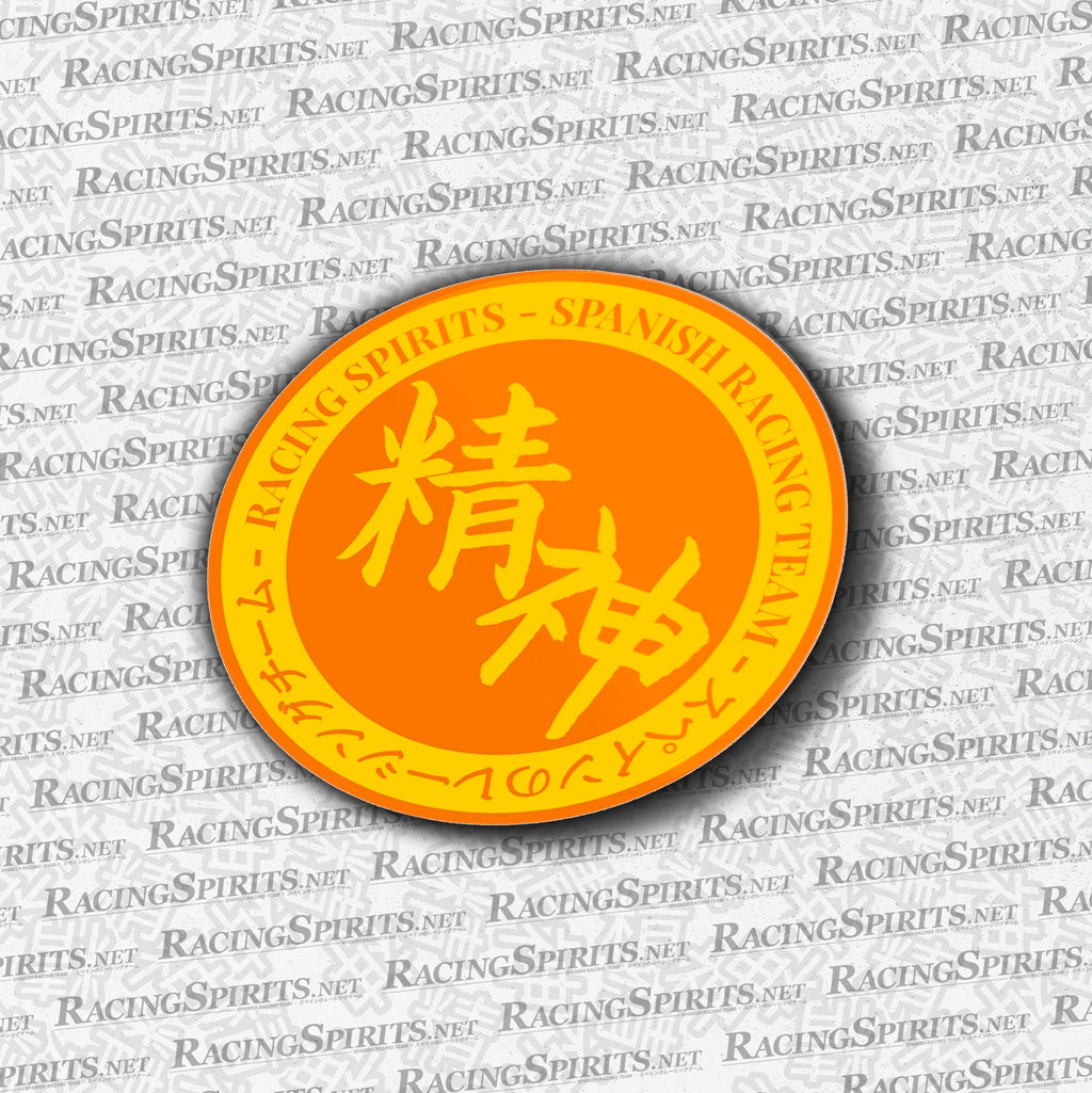 Racing Spirits Circle Team Sticker — Naranja / Amarillo
