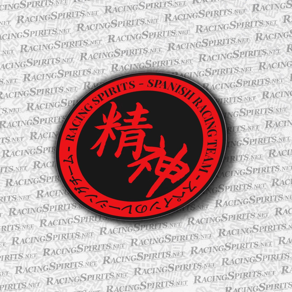 Racing Spirits Circle Team Sticker — Negro / Rojo