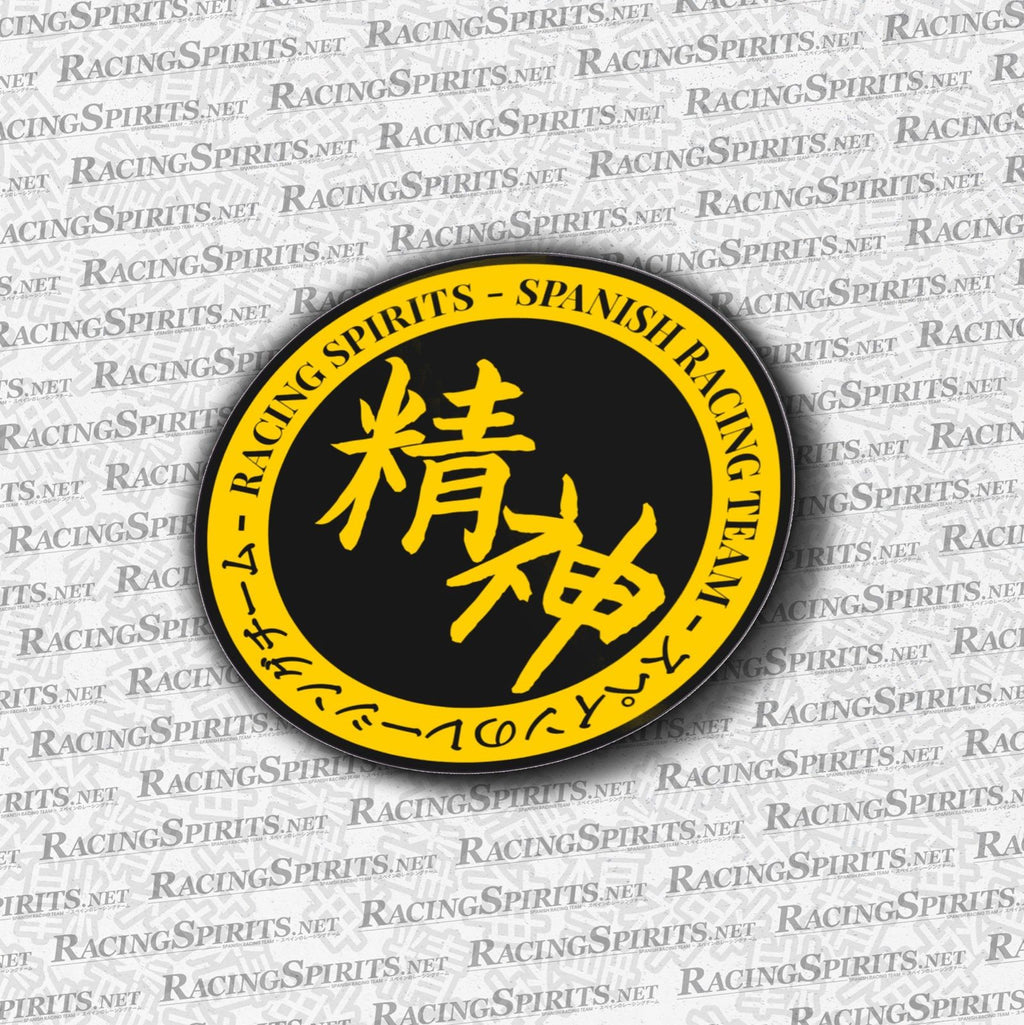 Racing Spirits Circle Team Sticker — Negro / Amarillo